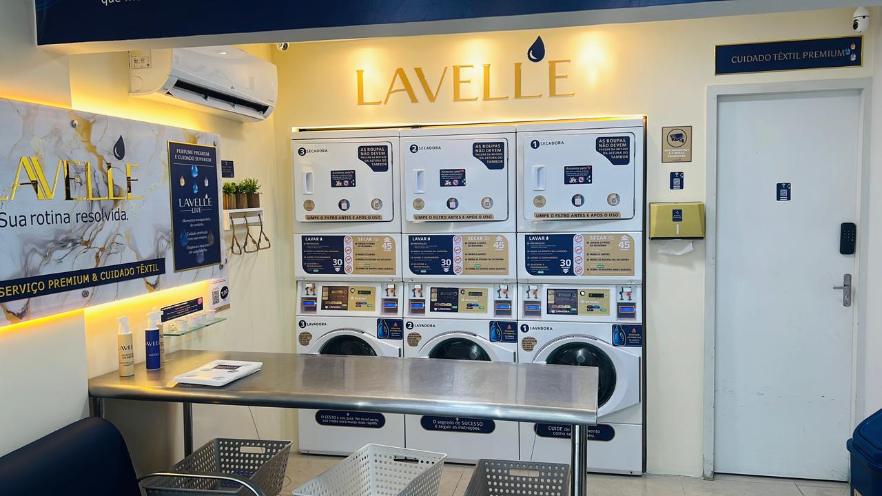 Interior premium da Lavanderia Lavelle Express
